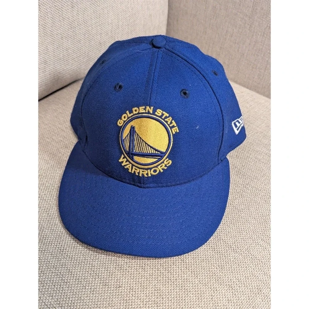 Golden State Warriors New Era 59Fifty Cap Hat Sz 7 1/2 - 100% Wool‎ Made In USA
